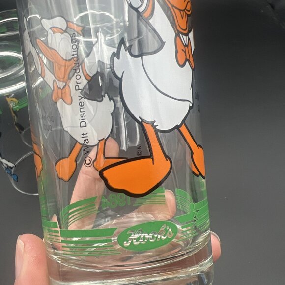Vintage 1984 Disney 4 Glasses Hooks Drug Store Mickey Minnie Goofy Donald Duck - Picture 15 of 15